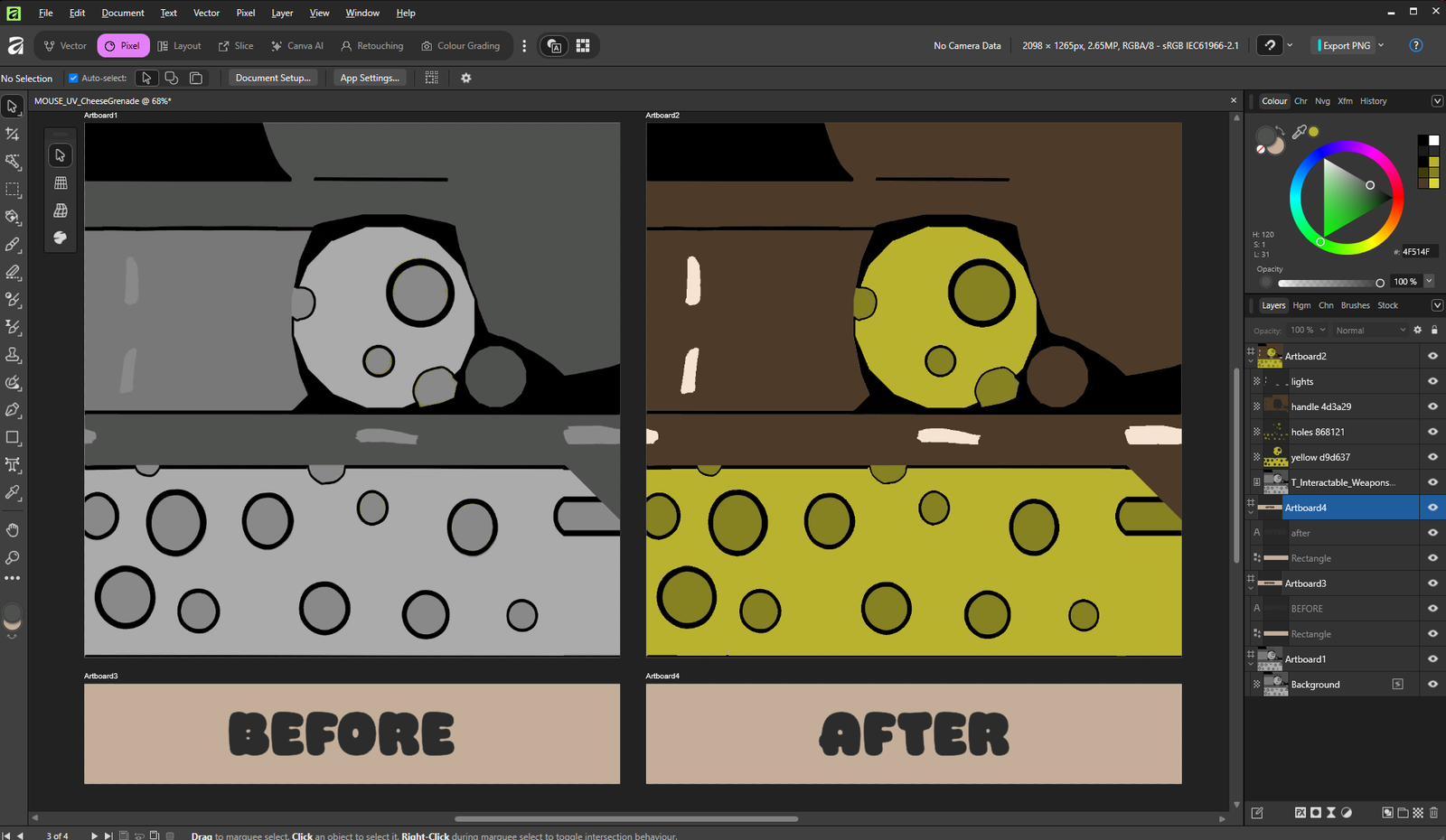 Worked On Colouring UVs